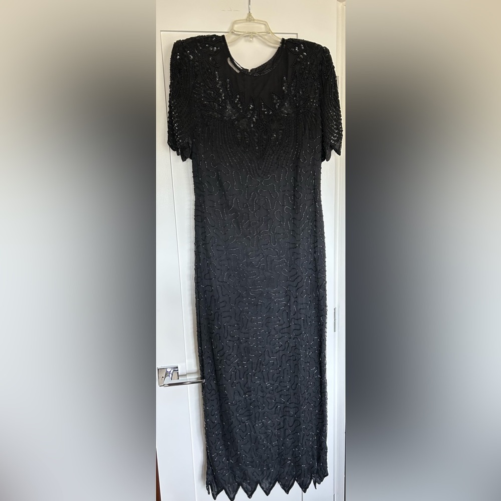 Chic Black Embroidered Maxi Dress